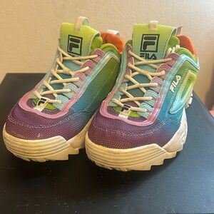 Women’s Rainbow Fila Sneakers